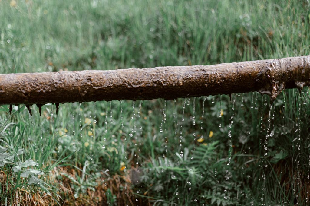 Old pipe with leaks and lead.