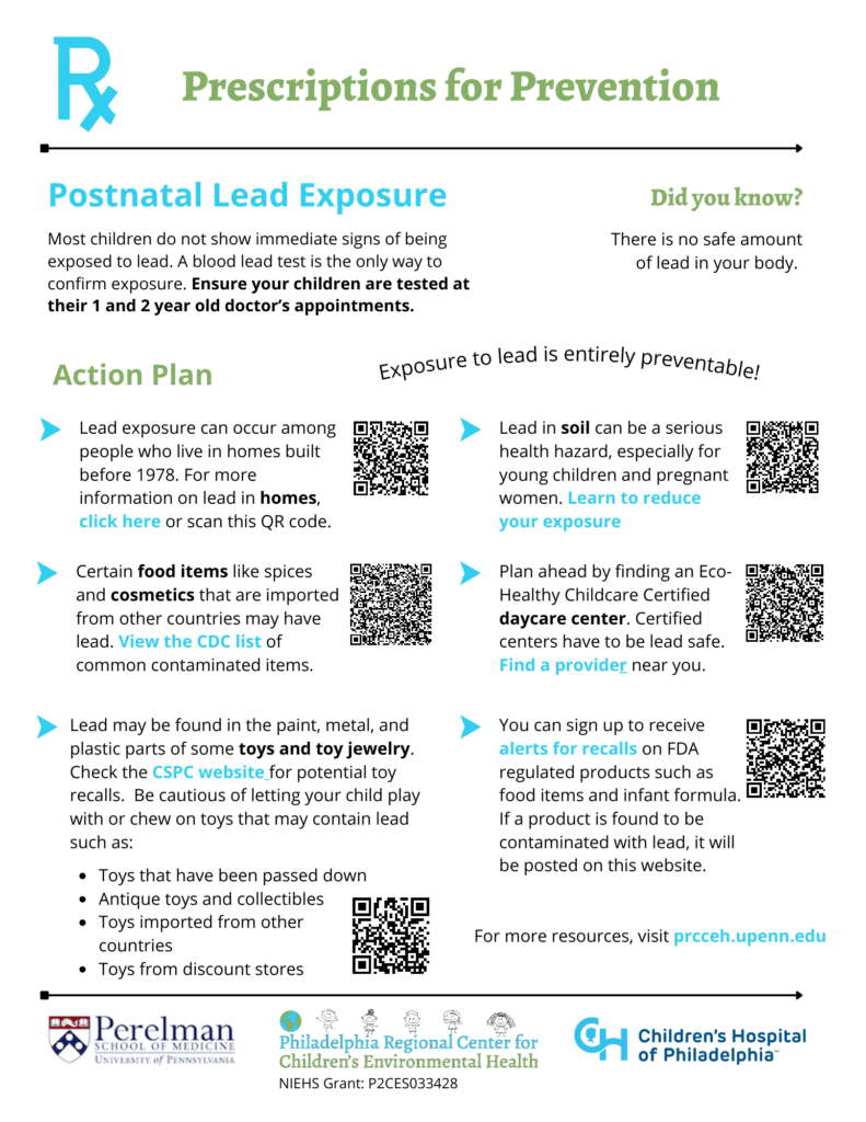 Postnatal Lead Exposure Prescription