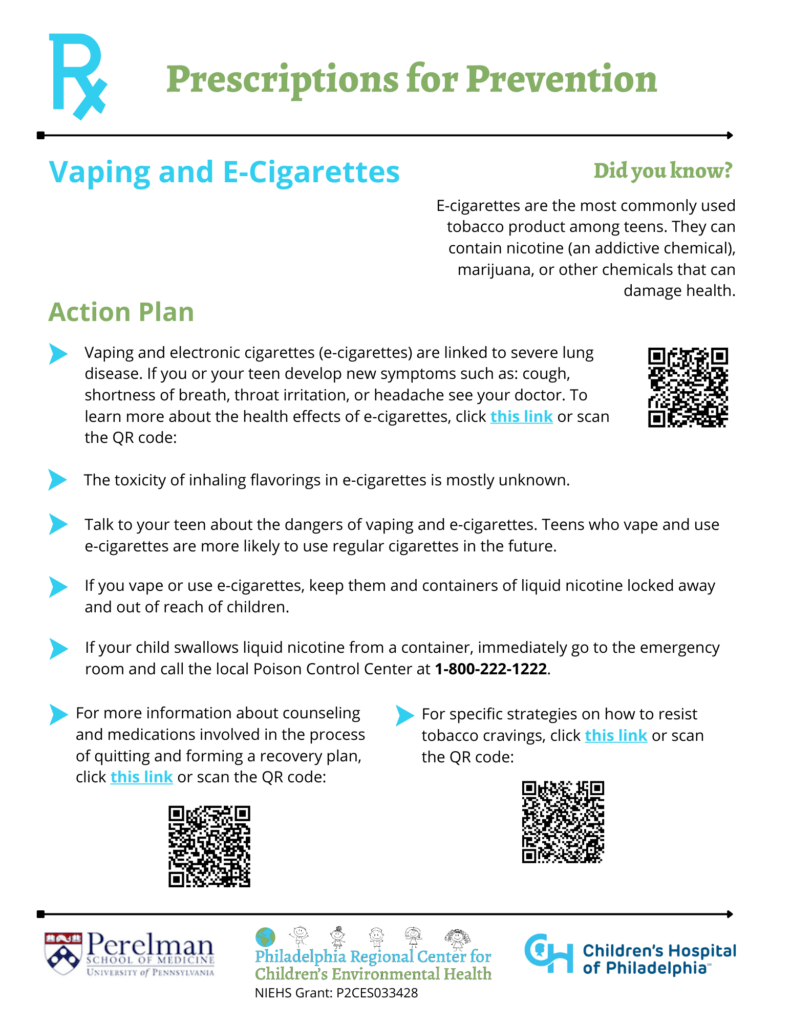 Vaping and E-Cigarettes Prescription