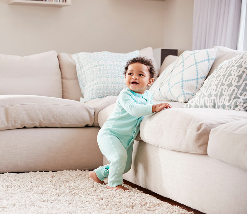 Toddler on furniture